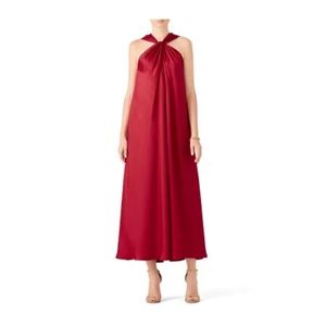 ELIZABETH AND JAMES Cavan Twist-Front A-Line Satin Long Dress